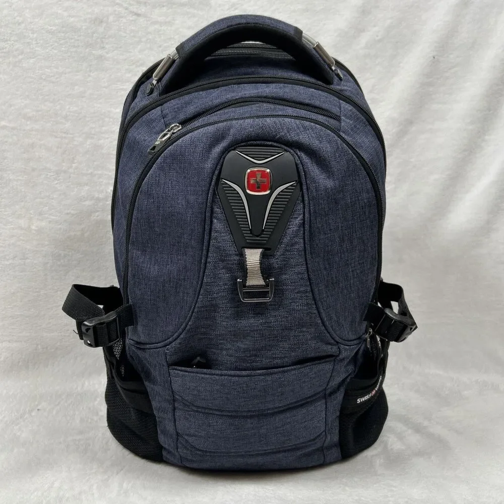 SWISSGEAR Scansmart TSA Friendly Tablet Laptop Backpack Blue Denim Padded